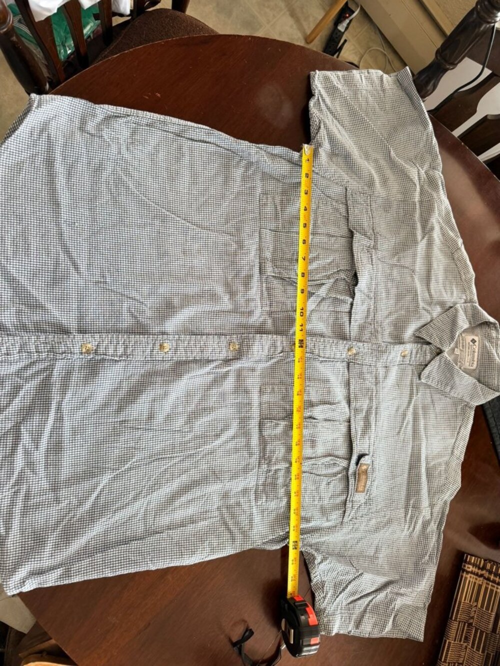 Columbia Mens XL Checkered Short Sleeve Button-Up Shirt Lightweight & Breathable
